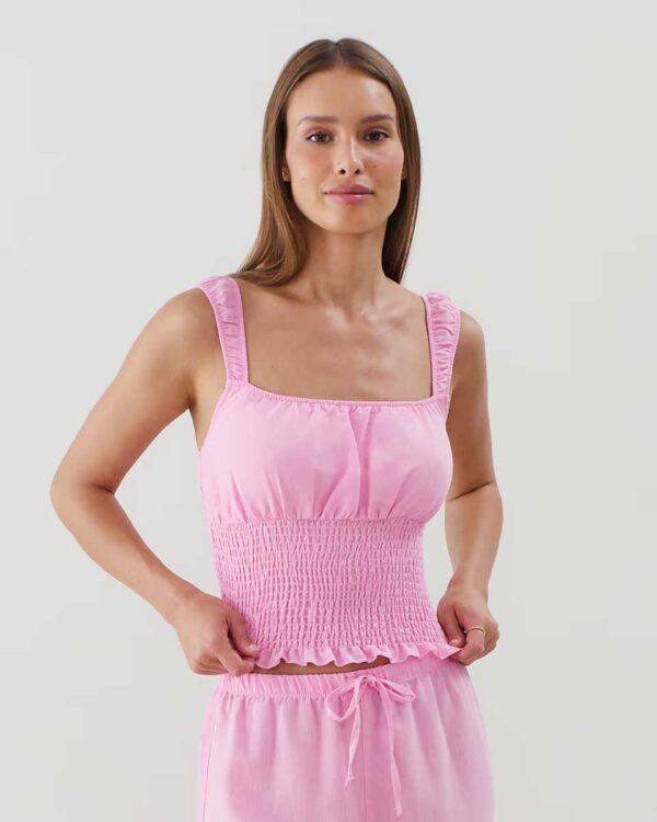 LINELIZ-TOP:Linen-effect top