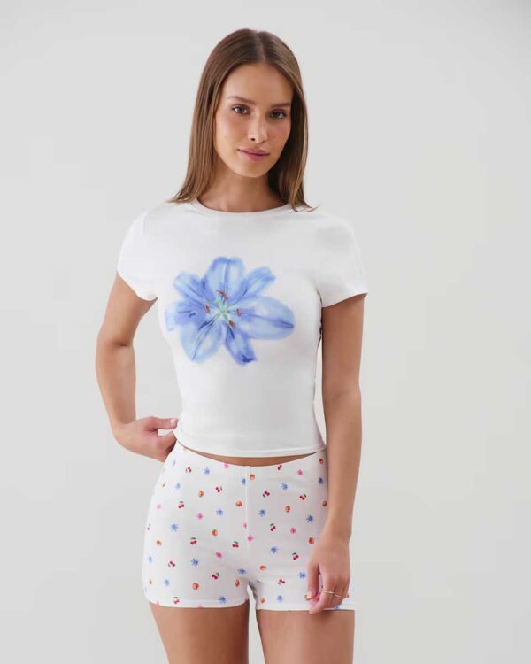 NEWJUTIZ-TOP:Patterned jersey T-shirt - Image 2