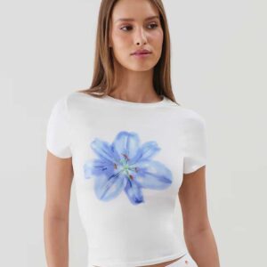 NEWJUTIZ-TOP:Patterned jersey T-shirt