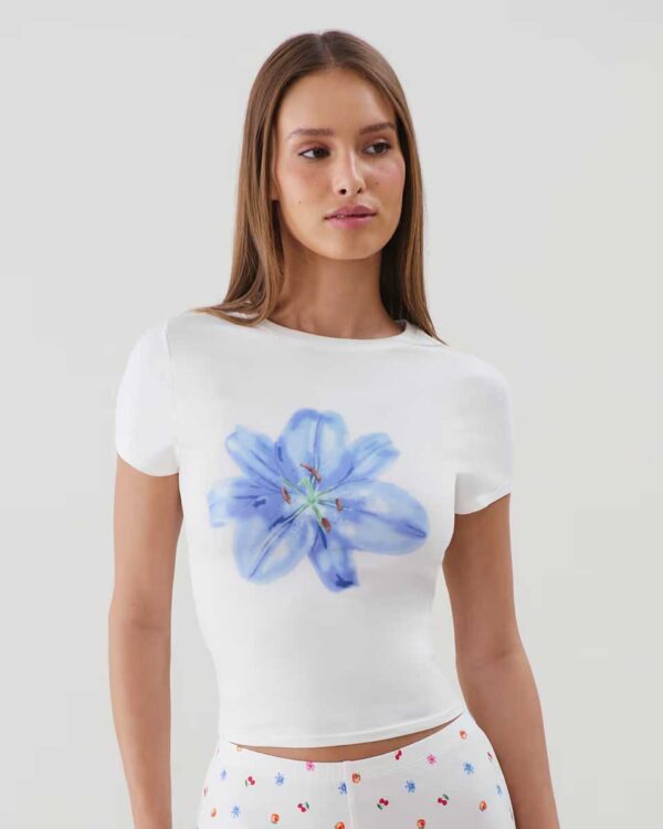 NEWJUTIZ-TOP:Patterned jersey T-shirt