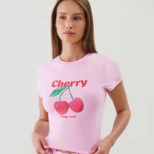 NEWJUTIZ-TOP:Patterned jersey T-shirt