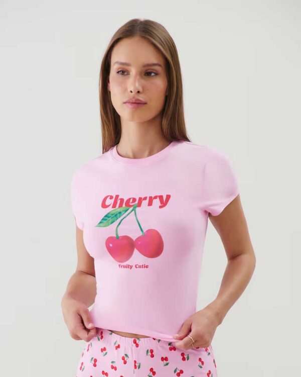 NEWJUTIZ-TOP:Patterned jersey T-shirt
