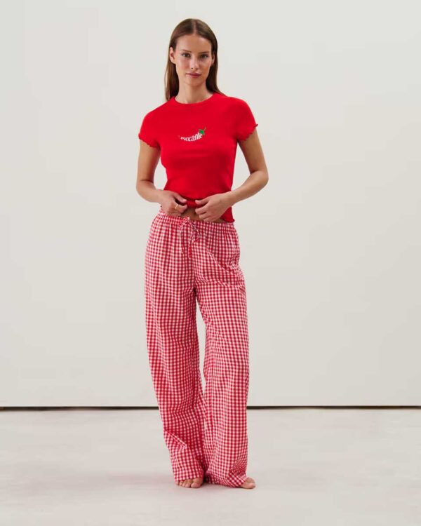 MULTIVICHILIZ-PANT LARGE:Straight-leg gingham trousers