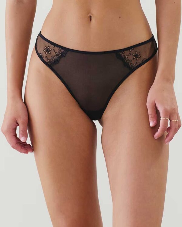 ROMANCIZ-SLIP - Brief in mesh with embroidery
