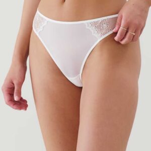 ROMANCIZ-SLIP - Mesh brief with embroidery
